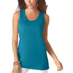 Roaman's Women's Scoopneck Tank Top Plus Size - Deep Teal