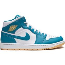 NIKE Air Jordan 1 Mid M - Aquatone/Celestial Gold/White