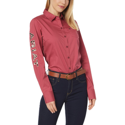 Ariat Women's Wrinkle Resist Team Kirby Stretch Shirt - Earth Red