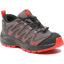 Salomon Kids Xa Pro V8 CS WP Little Kid/Big Kid Magnet/Black/Poppy Red Kid's Shoes Multi Little Kid