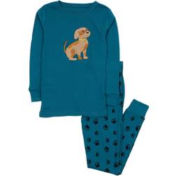 Leveret Kid's Dog Paw Pajama Set 2-piece - Blue