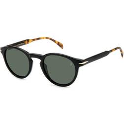 David Beckham Pantos Sunglasses with Tortoiseshell Rods - Black