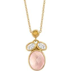 Rabinovich Prism Förgyllt Silver Halsband Med Rosenkvarts, Citrin Och Zirconia 79520173