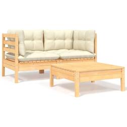 vidaXL gräddvita dynor Loungeset