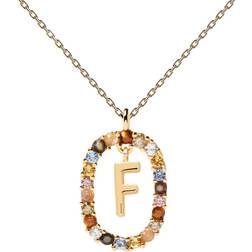 Pdpaola Gold Plated Floating Letter Necklace