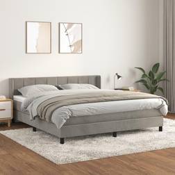 vidaXL Giroletto A Molle Con Materasso Grigio Chiaro 180x200 cm Velluto Letto Continentale