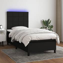 vidaXL LED-lys 90x190 stof Kontinentalseng