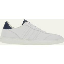 Ferragamo Hamrad Lädersneakers Med Nubuckinsatser - White
