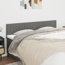 vidaXL 2 stk. 90x5x78/88 stof mørkegrå Sengegavl
