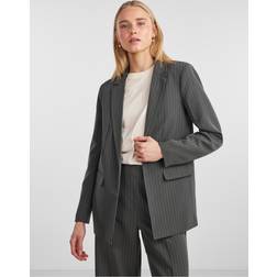 Pieces Kavaj pcBossy LS Loose Striped Blazer Grå