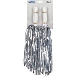 Smiffys pom poms metallic, silver