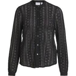 Vila Vichikka Lace L/S Shirt - Zwart