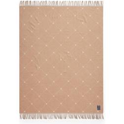 Lexington Signature Star Recycled Wool Plaid Tæppe Hvid, Beige