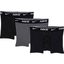 Nike Boys' Everyday Cotton Solid Boxer Briefs Black/Grey Heather