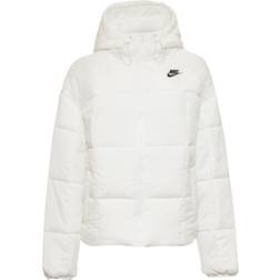 NIKE Sportswear Classic Puffer Women's Therma Fit Loose Hooded Jacket - White/Black