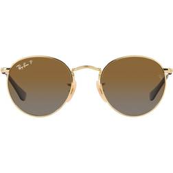 Ray-Ban Round Kids Sonnenbrillen Gold Fassung Braun