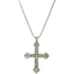 Symbols of Faith Mens Silver-tone Crucifix Necklace, Men's