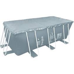 PoolCentral 5.9' x 12.6' Gray Rectangular Pool Cover with Rope Ties