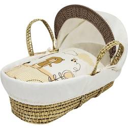 Kinder Valley Tiny Ted Cream Moses Basket Bedding Palm