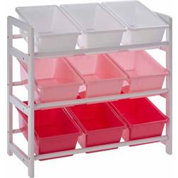 Premier Housewares Three Tier Storage Unit with 9 Plastic Bins