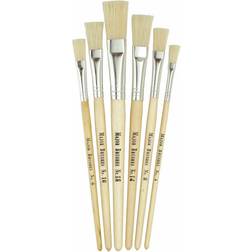 Major Brushes Major Brushes Short Handle Flat Hog Brushes Pack of 6