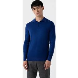 Sunspel Blue Three-Button Polo