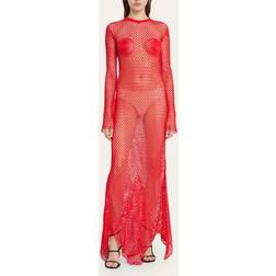 Ferragamo Net Maxi Dress - Red