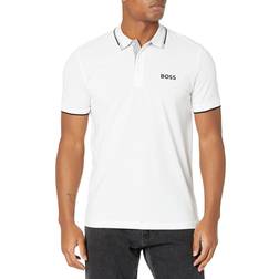 HUGO BOSS Men's Cotton-Blend Polo Shirt White White