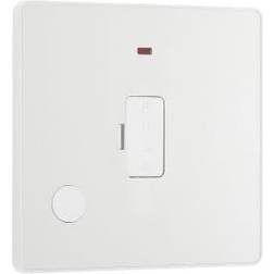 BG Evolve Pearl White Unswitched 13A Fused Connection Unit With Power LED Indicator And Flex Outlet PCDCL54W