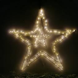 Premier 80cm Light Up Double Star Christmas Lamp