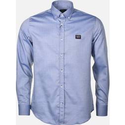 Paul & Shark Men's Long Sleeve Badge Oxford Sky