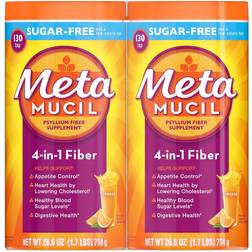 Metamucil Sugar Free Orange Fiber Supplement, Smooth Powder 260 doses