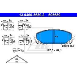 ATE Bremsbelagsatz, Scheibenbremse Vorderachse 13.0460-5689.2