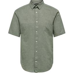 Only & Sons Short Sleeve Slim Fit Shirt - Green/Swamp