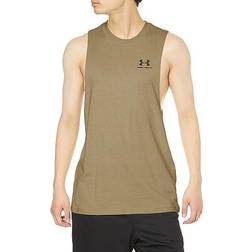 Under Armour Men's UA Sportstyle Left Chest Cut Off Tank Top - Tent/Black