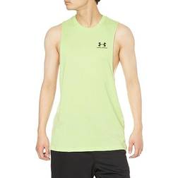 Under Armour Men's UA Sportstyle Left Chest Cut Off Tank Top - Lime Foam/Black