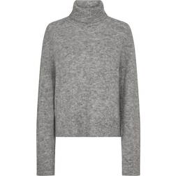 Mos Mosh MMAidy Thora Rollneck Knit Strickware Grey Melange