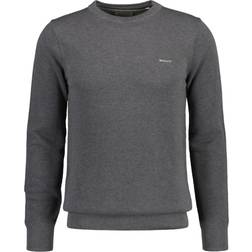 Gant Crewneck Striktrøje, Dark Grey Melange