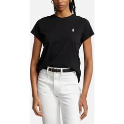 Polo Ralph Lauren Womens Black Logo-embroidered Regular-fit Cotton-jersey T-shirt