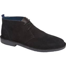 7 UK Roamers Eyelet Mens Desert Real Suede Boot Black