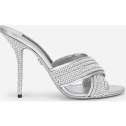 Dolce & Gabbana Crystal mesh mules silver_grey