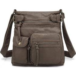 Scarleton Ultra Soft Multi Pocket Crossbody Handbag - Khaki Brown