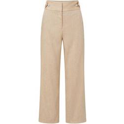 Veronica Beard Aubrie Linen Pant - Khaki Melange