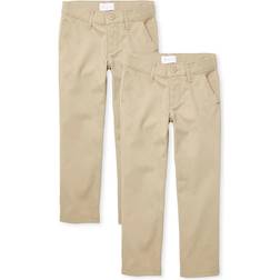 The Children's Place Girl's Uniform Stretch Bootcut Chino Pants 2-pack - Sandy (3019925-142)