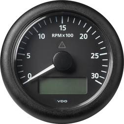 VDO Veratron 3-3/8' (85MM) ViewLine Tachometer w/Multi-Function Display 0 to 3000 RPM Black Dial & Bezel