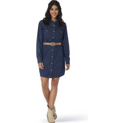 Wrangler Women's Long-Sleeve Western Snap Denim Dress