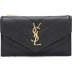 Saint Laurent Envelope Small Leather Wallet - Black