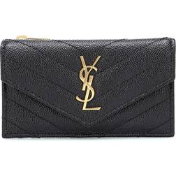 Saint Laurent Monogramme Portemonnaie Aus Gestepptem Strukturiertem Leder