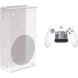 HIDEit Mounts for Xbox Series S and Controller, White Steel Mount for Xbox Series S Xbox Controller, Pro Bundle