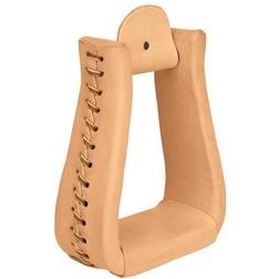 Weaver Natural Leather-Covered Roper Stirrups